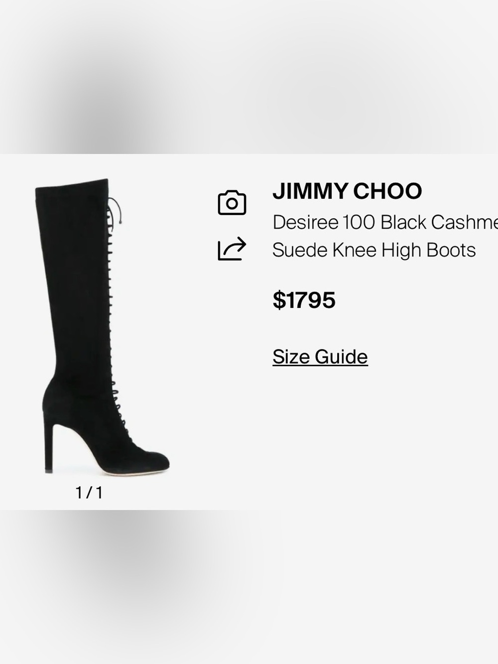 Jimmy Choo Black Suede Over-the-Knee Lace-Up Boots